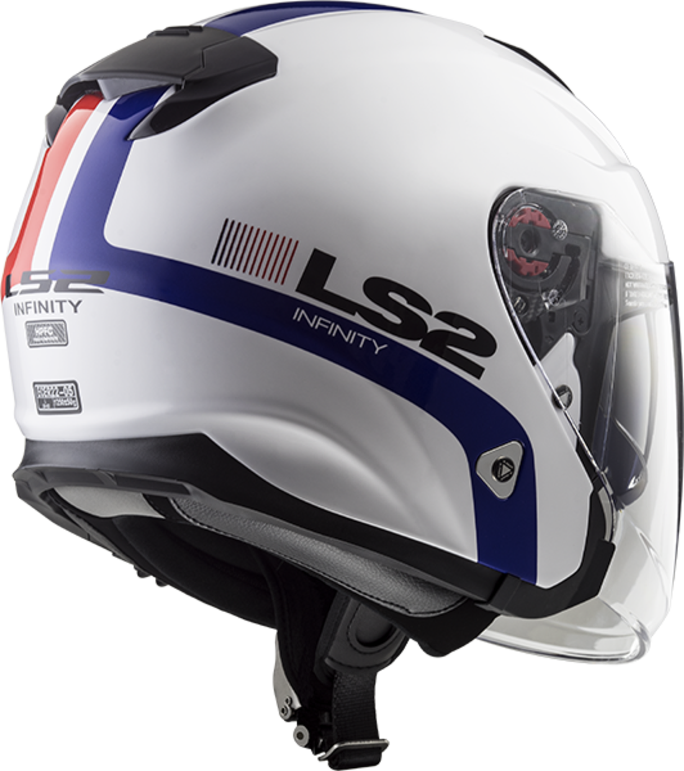 Casque Moto Jet LS2 Infinity II Veyron - Homologué ECE 22.06 - Gris/blanc Brillant - Léger Et Sécuritaire - 2