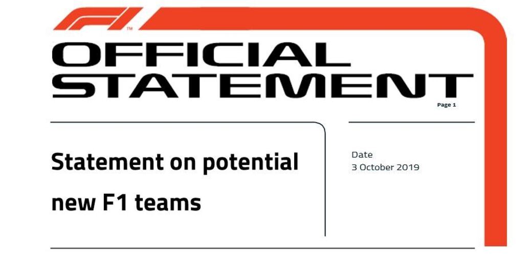 Nuovi Team nel Mondiale F1 dal 2021: un attimo, facciamo l'anno dopo