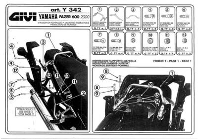 Kit attacchi Wingrack Yamaha FZS Fazer 600 '2000 Givi - Annuncio 7897280