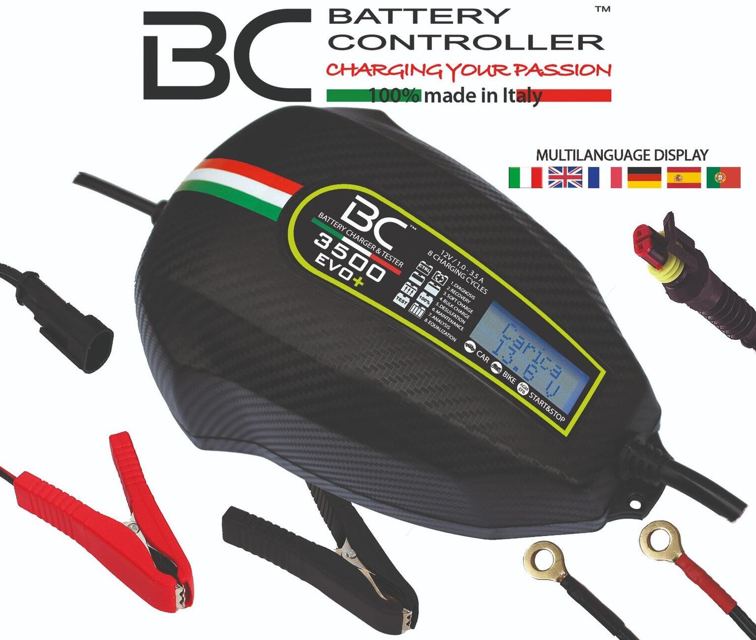 BC Battery: carica batteria e mantenitori per i lunghi fermo auto