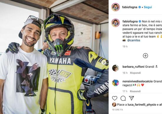 Fabio Fognini al Ranch di Valentino Rossi Fabio Fognini al Ranch di Valentino Rossi