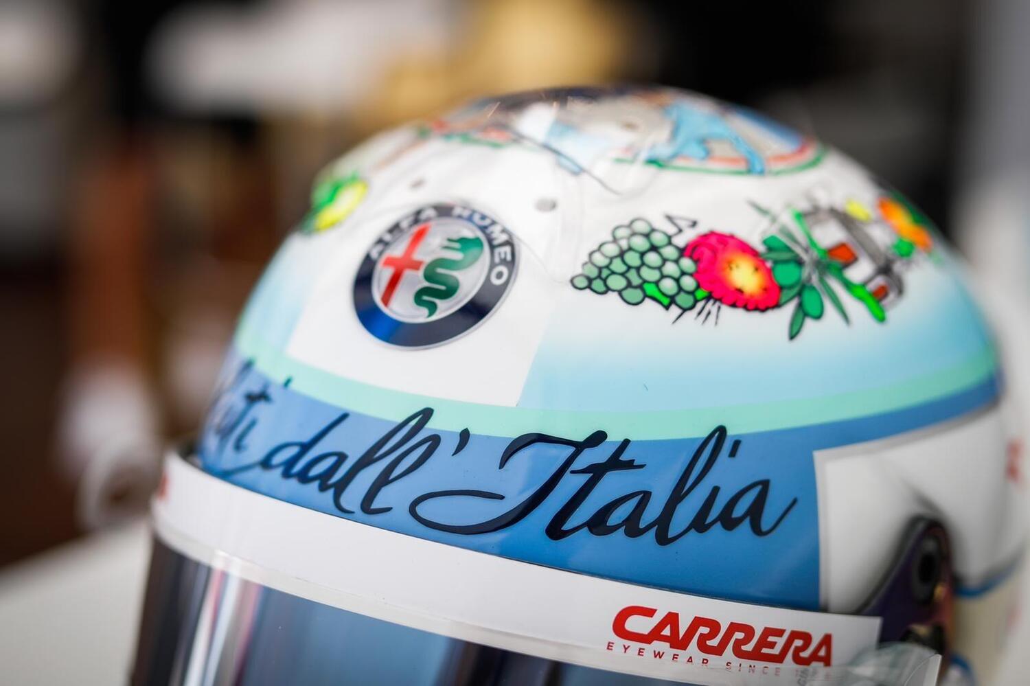 F1. Giovinazzi, il casco per Monza è una cartolina dell'Italia