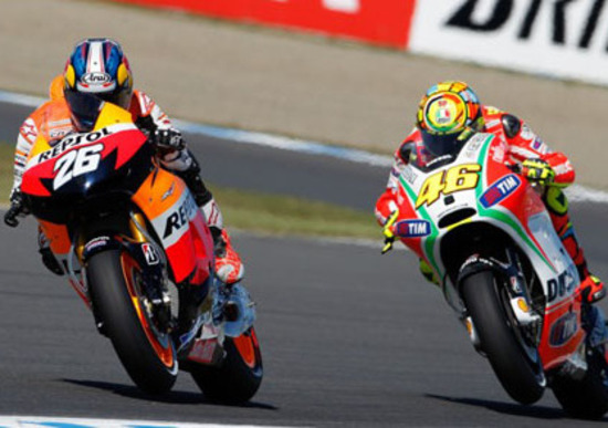 Dovizioso-Rossi: In difficoltà con i freni Dovizioso-Rossi: In difficoltà con i freni