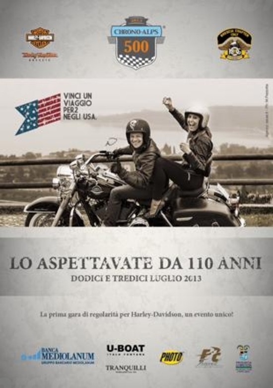 Harley-Davidson Chrono Alps 500: gara di regolarità riservata al mito USA Harley-Davidson Chrono Alps 500: gara di regolarità riservata al mito USA