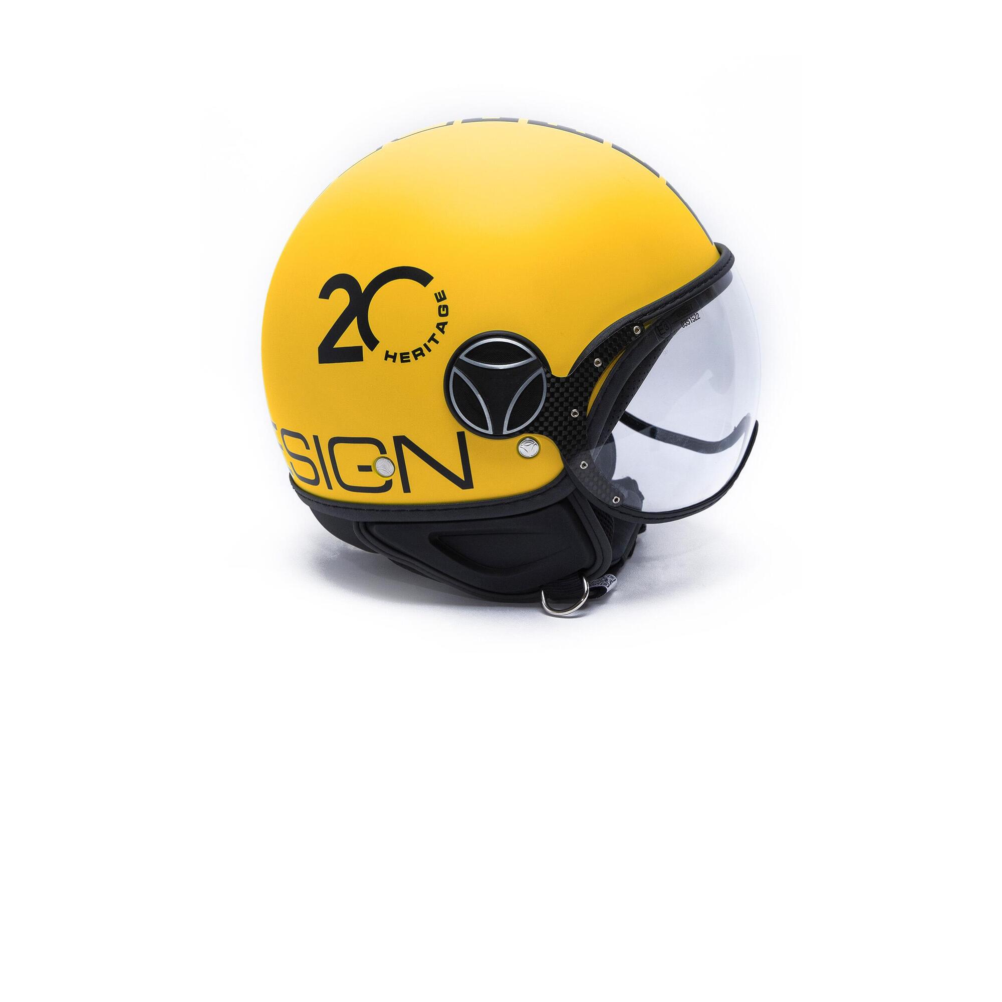 Casco Moto Momo Design FGTR Classic Heritage Yellow Matt Black Al