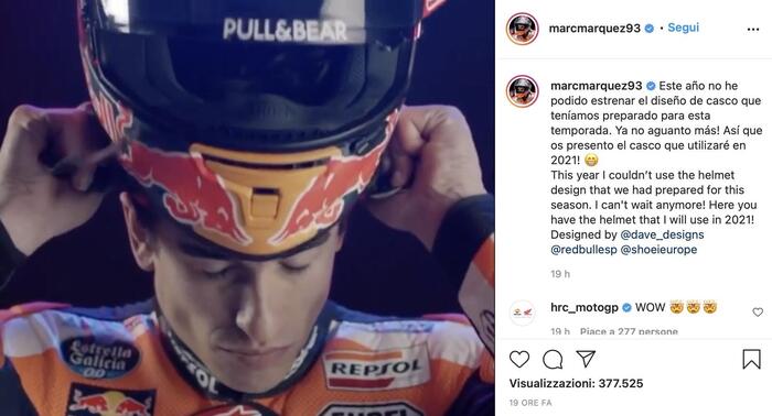 MotoGP, Marquez presenta il nuovo casco per il 2021 - MotoGP - Moto.it