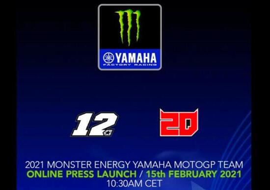 MotoGP 2021: per il Team Yamaha Monster Energy presentazione online il 15 febbraio MotoGP 2021: per il Team Yamaha Monster Energy presentazione online il 15 febbraio