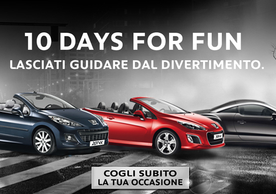 Peugeot 10 days for fun: sconti per 207 CC, 308 CC ed RCZ Peugeot 10 days for fun: sconti per 207 CC, 308 CC ed RCZ
