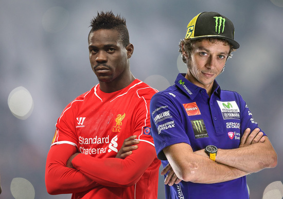 Valentino Rossi contro Mario Balotelli. E' sfida aperta sui social Valentino Rossi contro Mario Balotelli. E' sfida aperta sui social